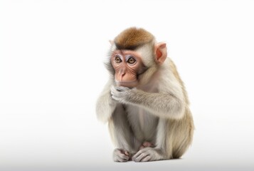 monkey isolated on white background. generative ai