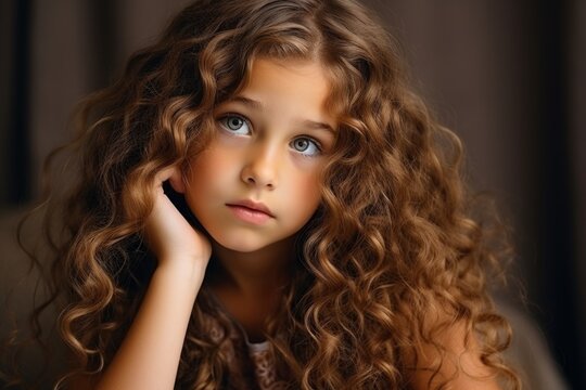 The curly-haired six-year-old girl, in a dramatic close-up, showed a face of apprehensive beauty, her eyes filled with uncertainty