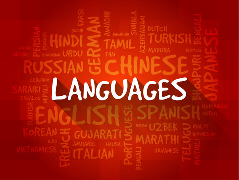 Different Languages of the world, word cloud text concept background