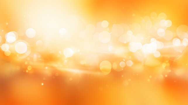 abstract bokeh and lens flare pattern on summer orange color blurred background