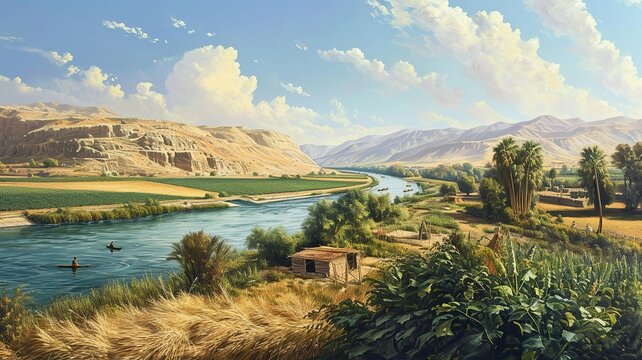 Serene Landscape of Tigris and Euphrates Rivers

