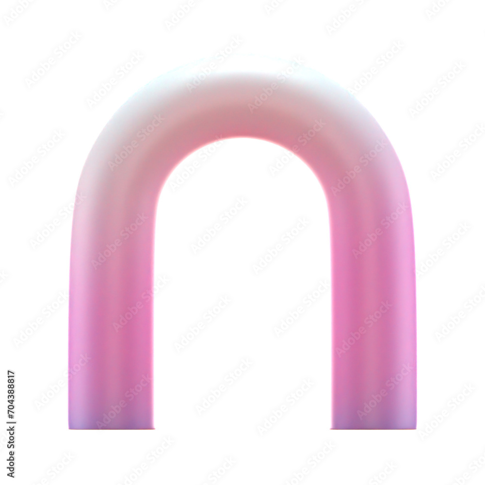 Poster 3d gradient geometric gate cylinder shape for your design on an isolated background. 3d rendering ic