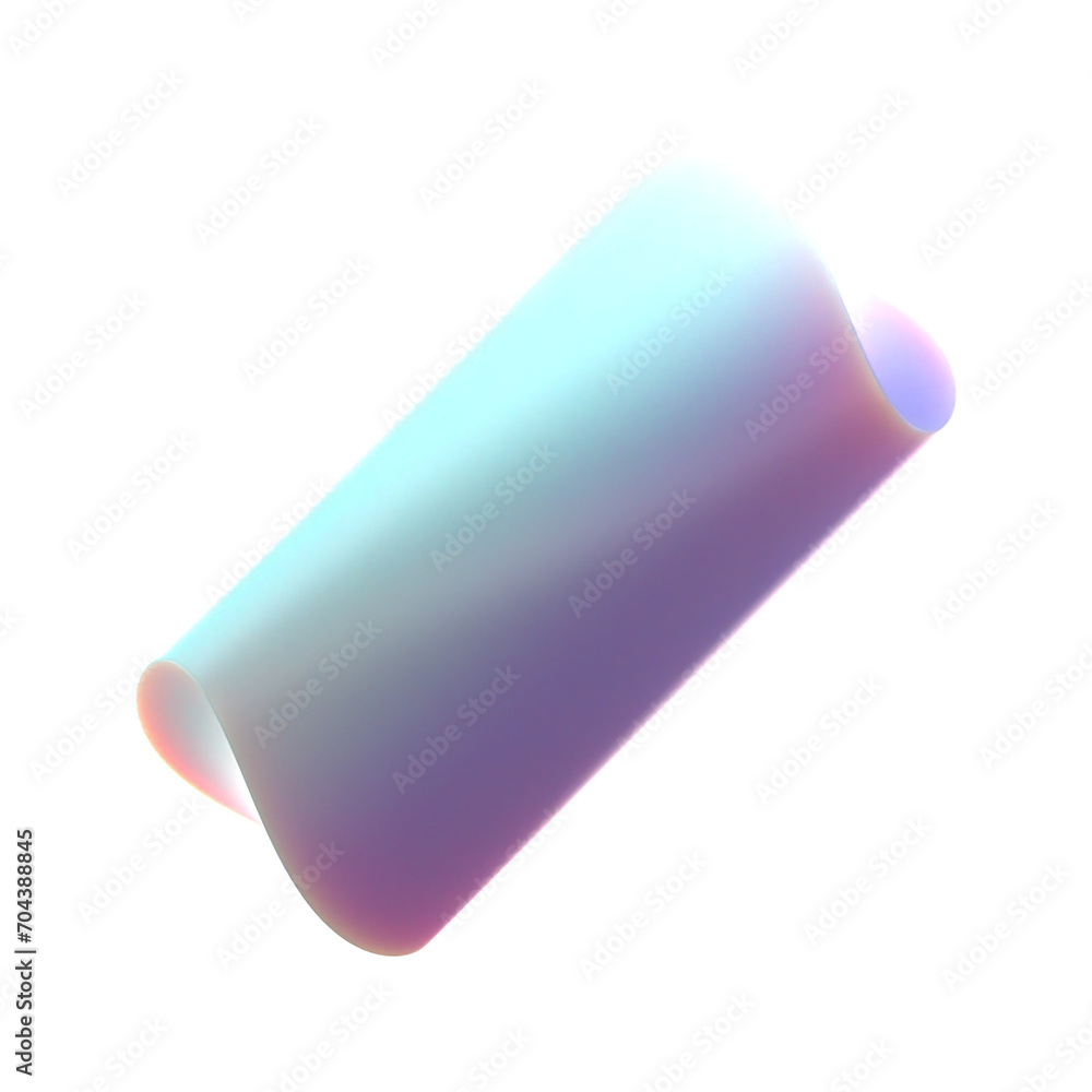 Poster 3d gradient geometric twisted cylinder shape for your design on an isolated background. 3d rendering