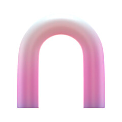  3d gradient geometric gate cylinder shape for your design on an isolated background. 3d rendering icon.