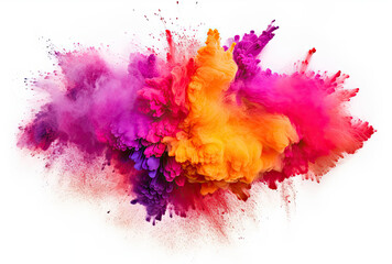 Colorful Powder Mixed Into White Background - Vibrant and Dynamic Image
