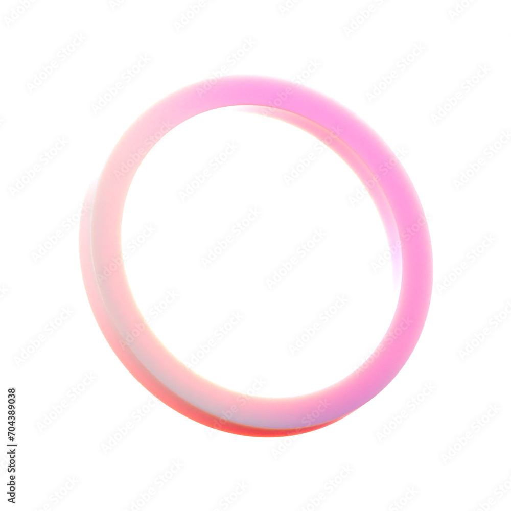 Poster 3d gradient geometric abstract bracelet shape for your design on an isolated background. 3d renderin