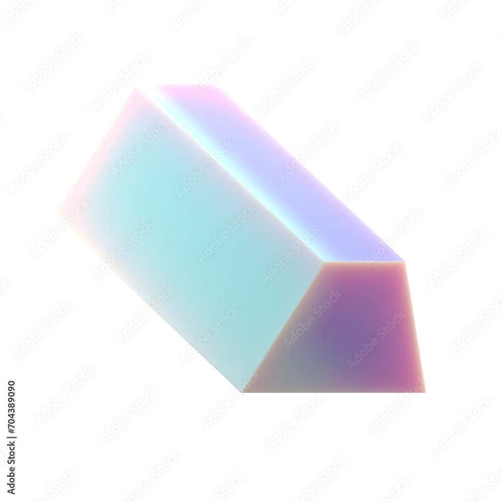 Poster 3d gradient geometric abstract brick shape for your design on an isolated background. 3d rendering i