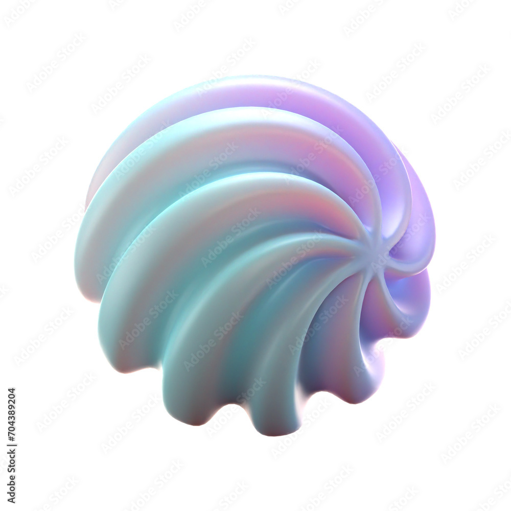 Poster 3d gradient geometric abstract twisted spiral shape for your design on an isolated background. 3d re