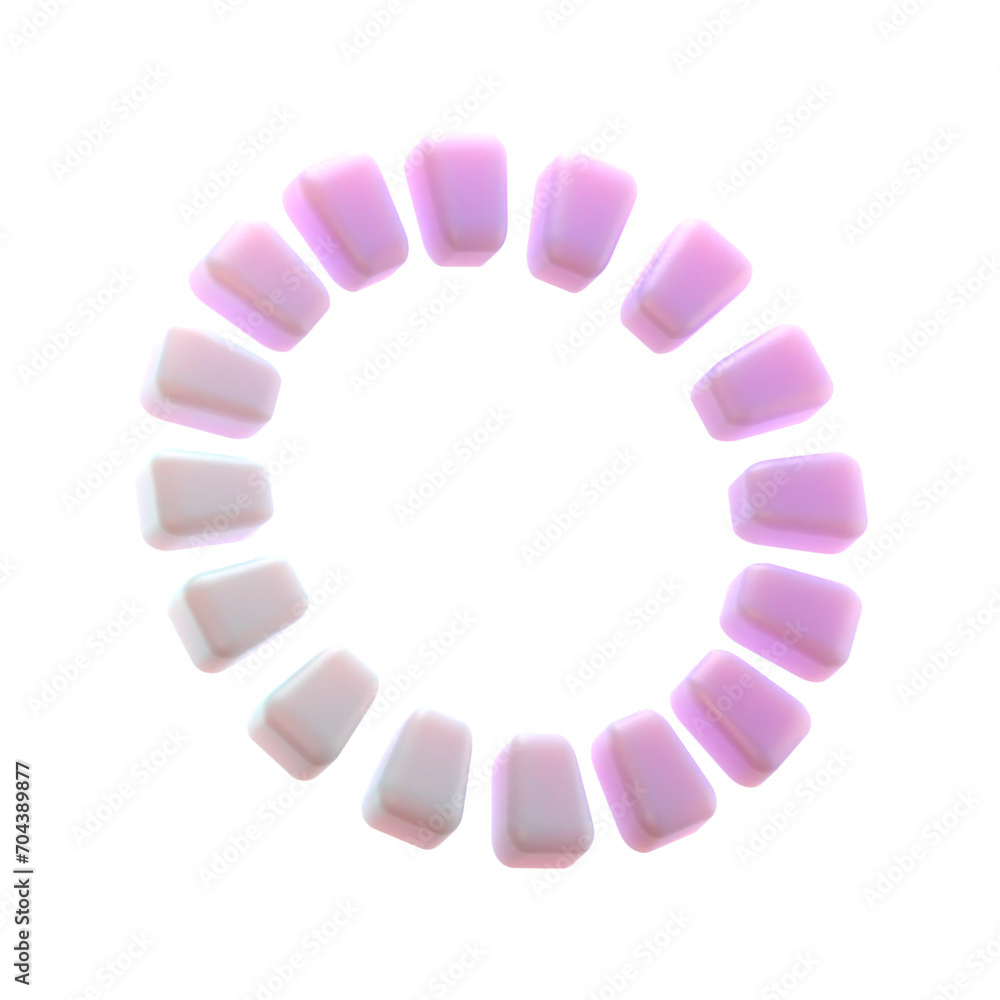 Fototapete  3d gradient geometric abstract array rectangular circle shape for your design on an isolated background. 3d rendering icon.