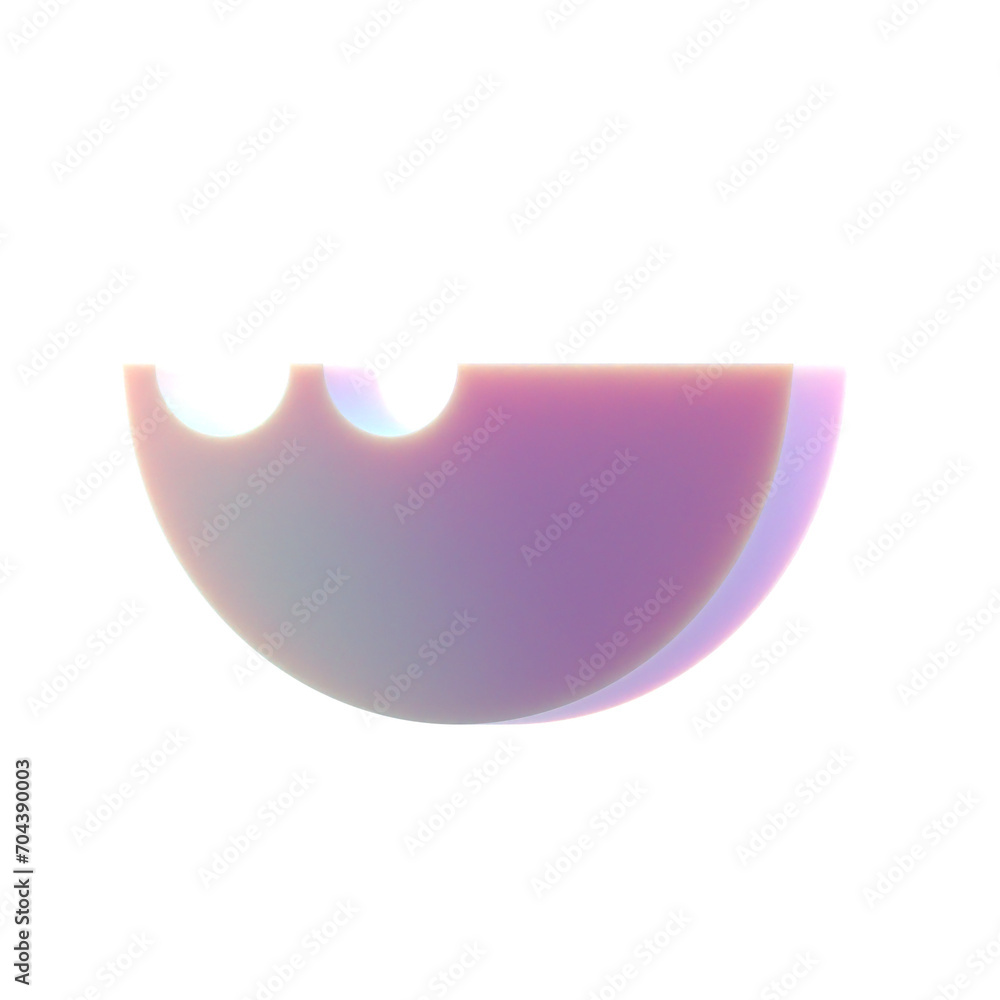 Poster 3d gradient geometric abstract half pattern circle with holes shape for your design on an isolated b