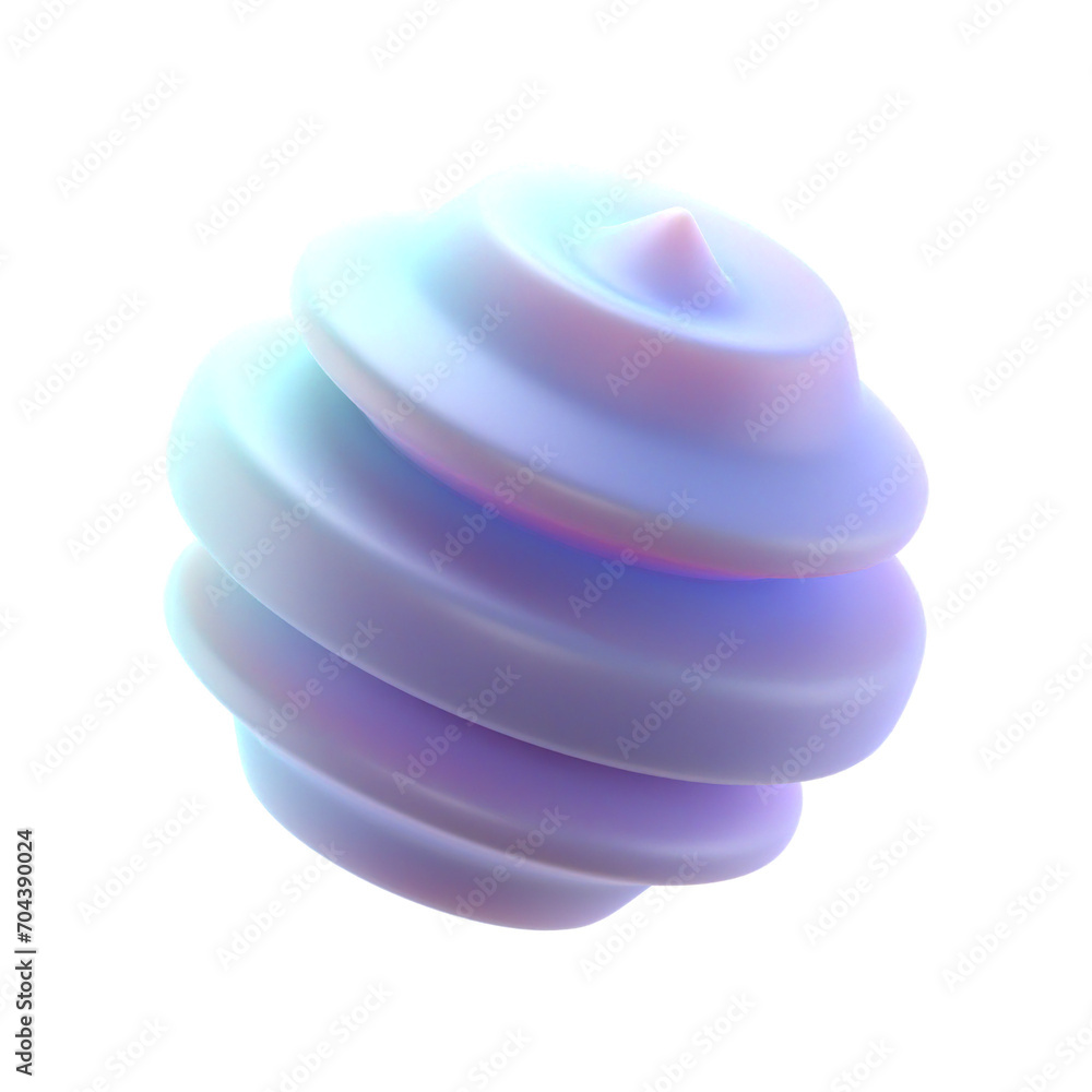 Poster 3d gradient tilted geometric abstract spinning sphere shape for your design on an isolated backgroun