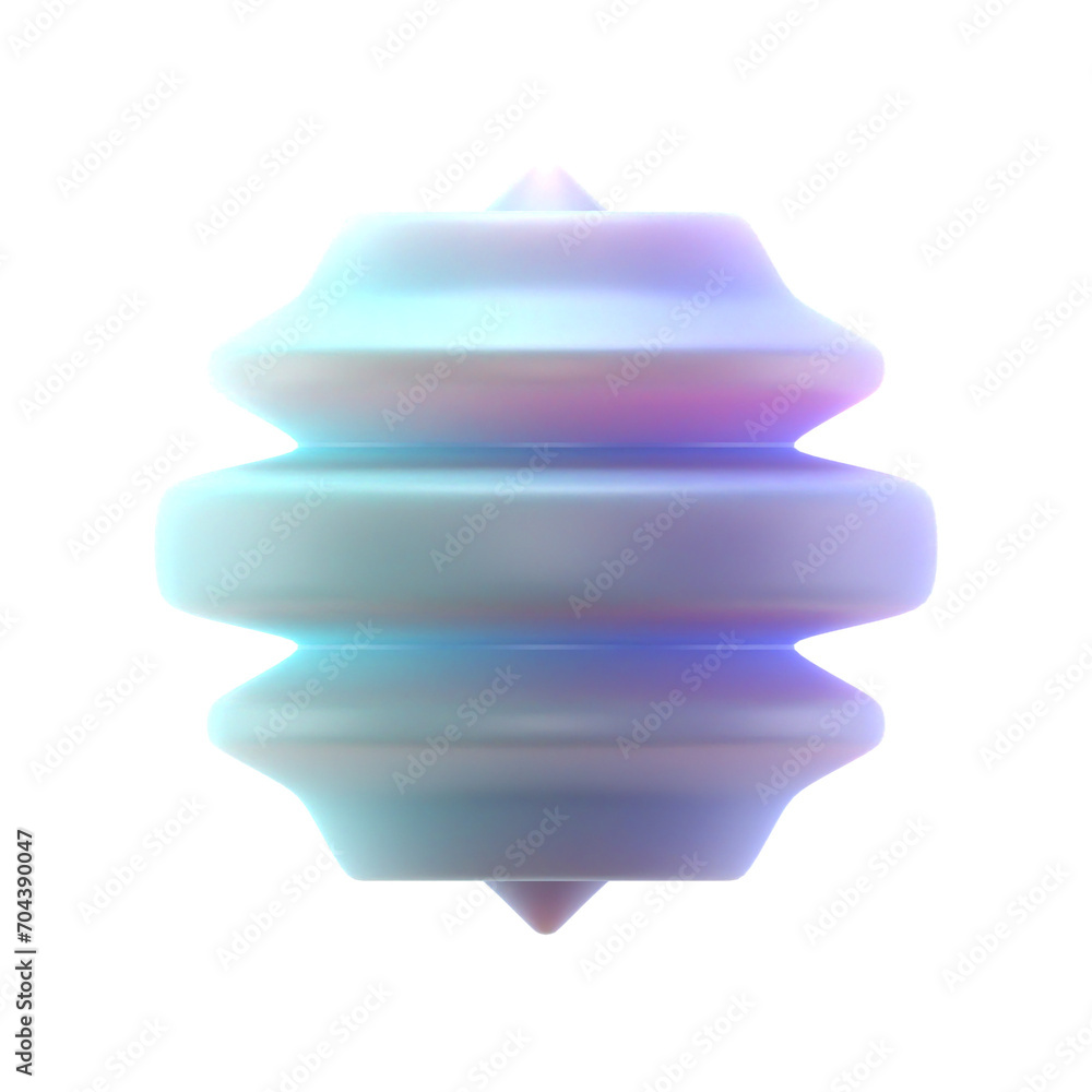 Poster 3d gradient geometric abstract spinning sphere shape for your design on an isolated background. 3d r