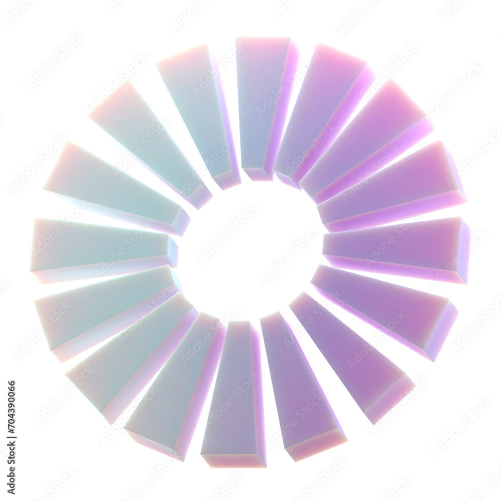 Poster 3d gradient geometric abstract rectangle array shape for your design on an isolated background. 3d r