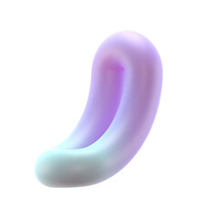  3d gradient bend torus shape for your design on an isolated background. 3d rendering icon.