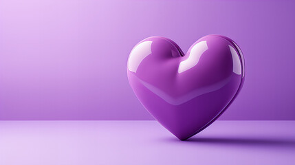 Violet Heart symbol on violet background, Valentine day concept, shiny gemstones, diamonds,...