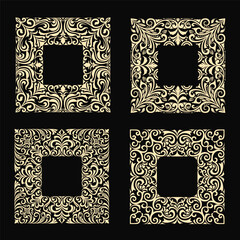 Frame ornaments. decorative line art for design templates.
Decorative frames. design in Eastern style, for invitations or greeting cards.