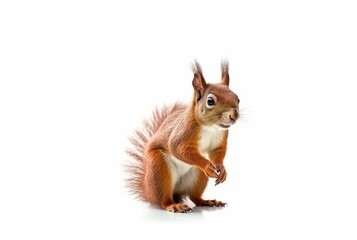 cute squirrel isolated on white background. generative ai