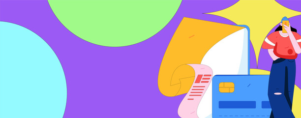 Online shopping payment security character flat vector concept operation hand drawn illustration
