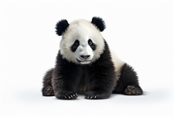 cute panda isolated on white background. generative ai