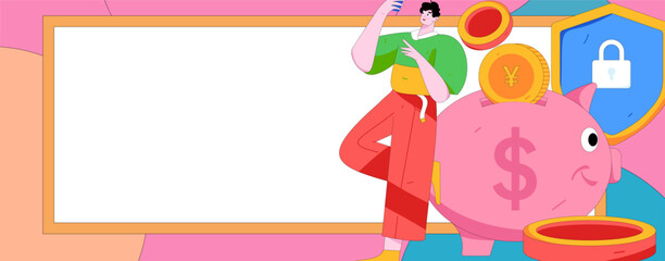 Online shopping payment security character flat vector concept operation hand drawn illustration
