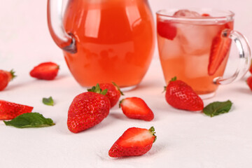 Ripe strawberry on white background