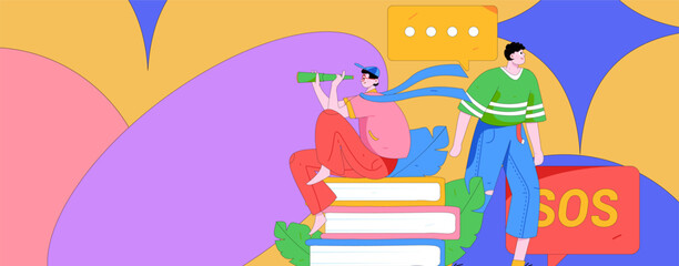 Communicate with consultants flat vector character concept operation hand drawn illustration
