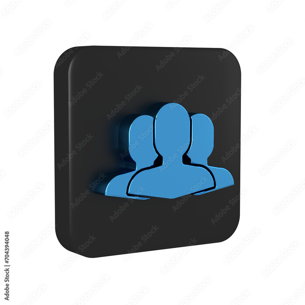 Poster blue users group icon isolated on transparent background. group of people icon. business avatar symb