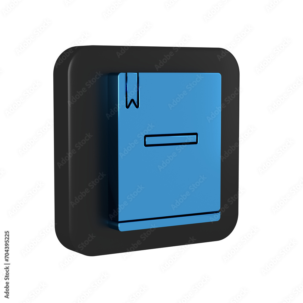 Poster blue notebook icon isolated on transparent background. spiral notepad icon. school notebook. writing