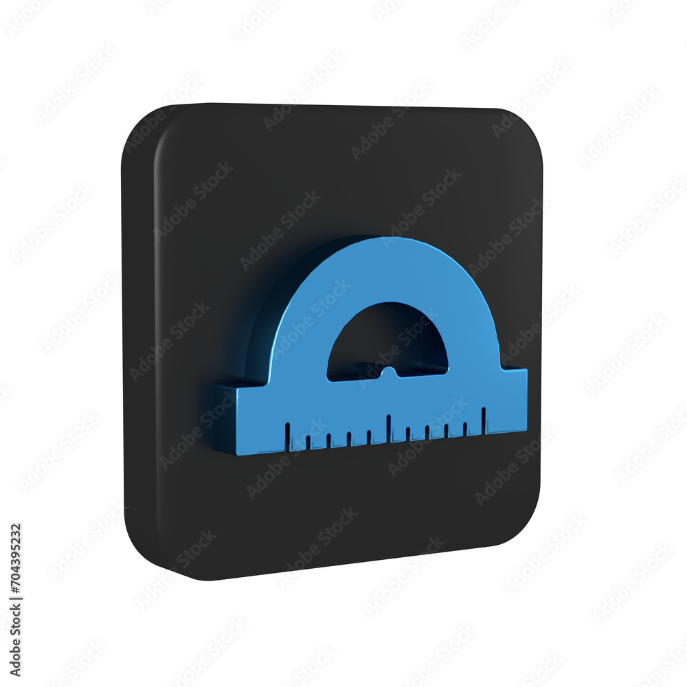 Poster blue protractor grid for measuring degrees icon isolated on transparent background. tilt angle meter