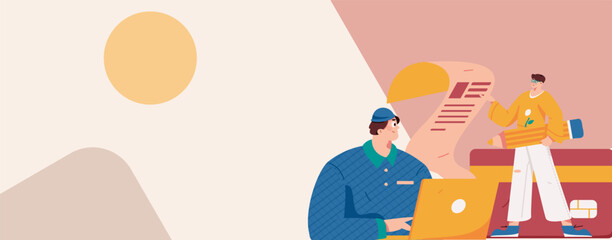 Communicate with consultants flat vector character concept operation hand drawn illustration
