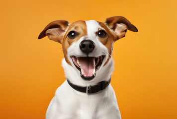 Brown and White Dog With Open Mouth