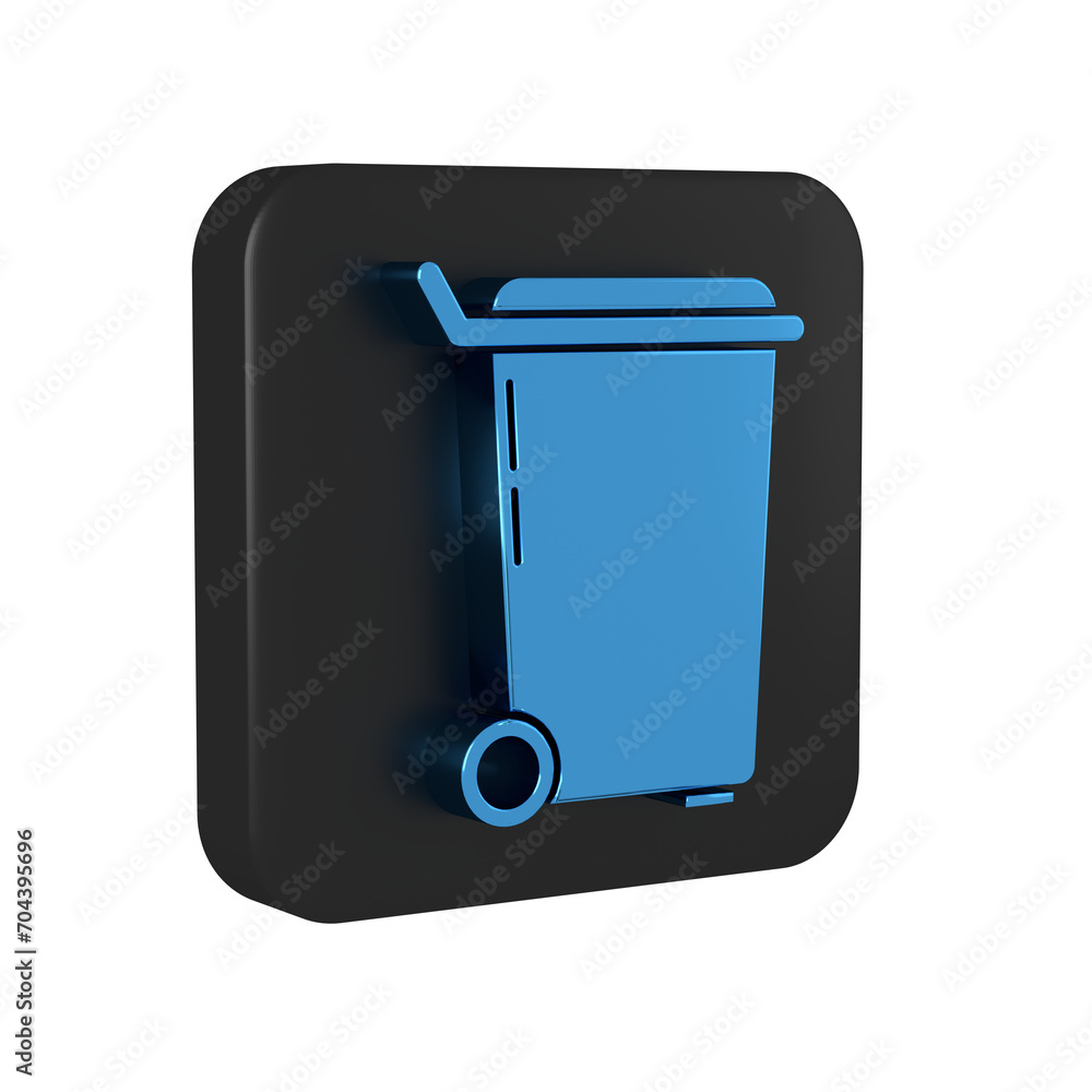 Poster blue trash can icon isolated on transparent background. garbage bin sign. recycle basket icon. offic