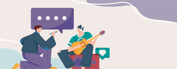 Communicate with consultants flat vector character concept operation hand drawn illustration
