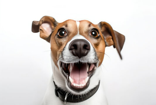 Close-Up View of Alert Dog With Mouth Open
