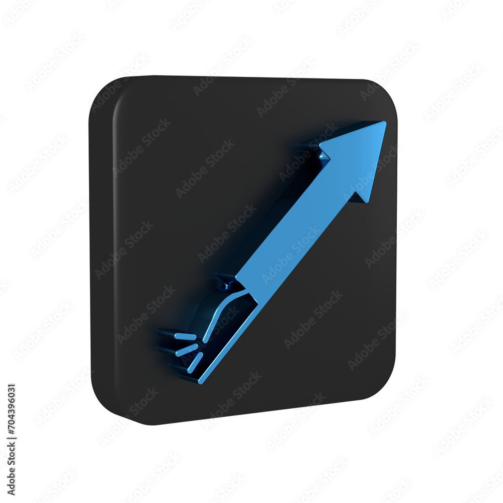 Poster blue firework rocket icon isolated on transparent background. concept of fun party. explosive pyrote