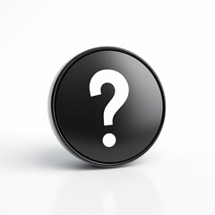 Black Button With Question Mark, Simple and Clear Icon for Seeking Answers and Solutions