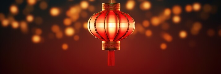 Chinese lantern on red background