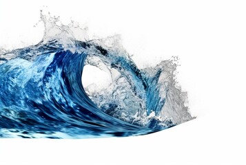 waves water isolated on white background. generative ai