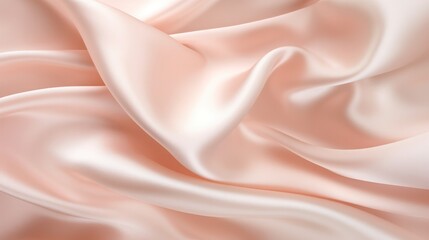 Light pale tender peach pink beige white silk satin, copy space, 16:9