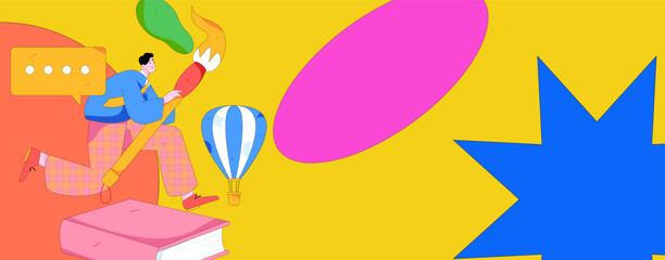 Character reading quietly vector concept operation hand drawn illustration
