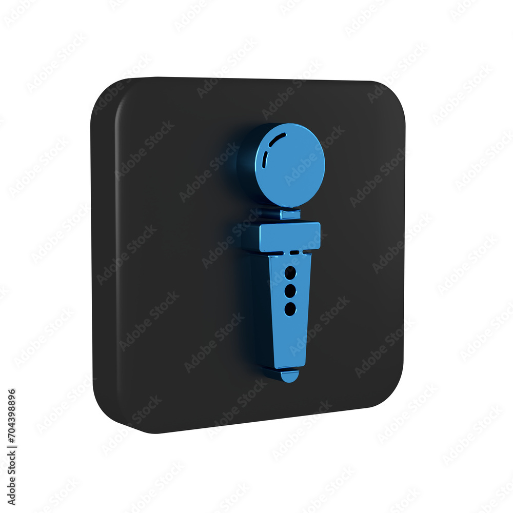 Poster blue joystick for arcade machine icon isolated on transparent background. joystick gamepad. black sq