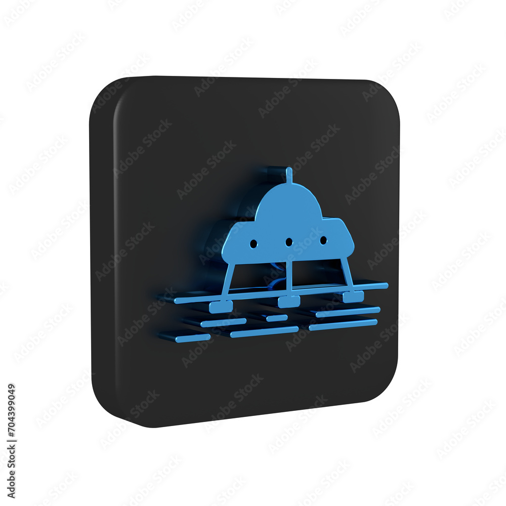 Poster blue mars rover icon isolated on transparent background. space rover. moonwalker sign. apparatus for