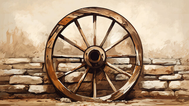 rustic wagon wheel include an illustration of a rustic wheel