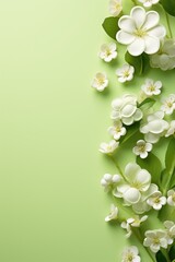 Tree flowers, Spring background in green color