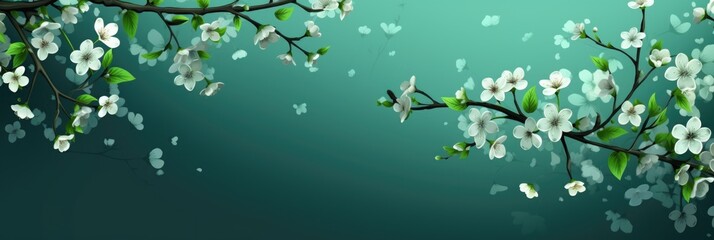 Spring summer background with green tree