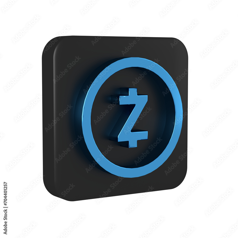Poster blue cryptocurrency coin zcash zec icon isolated on transparent background. digital currency. altcoi