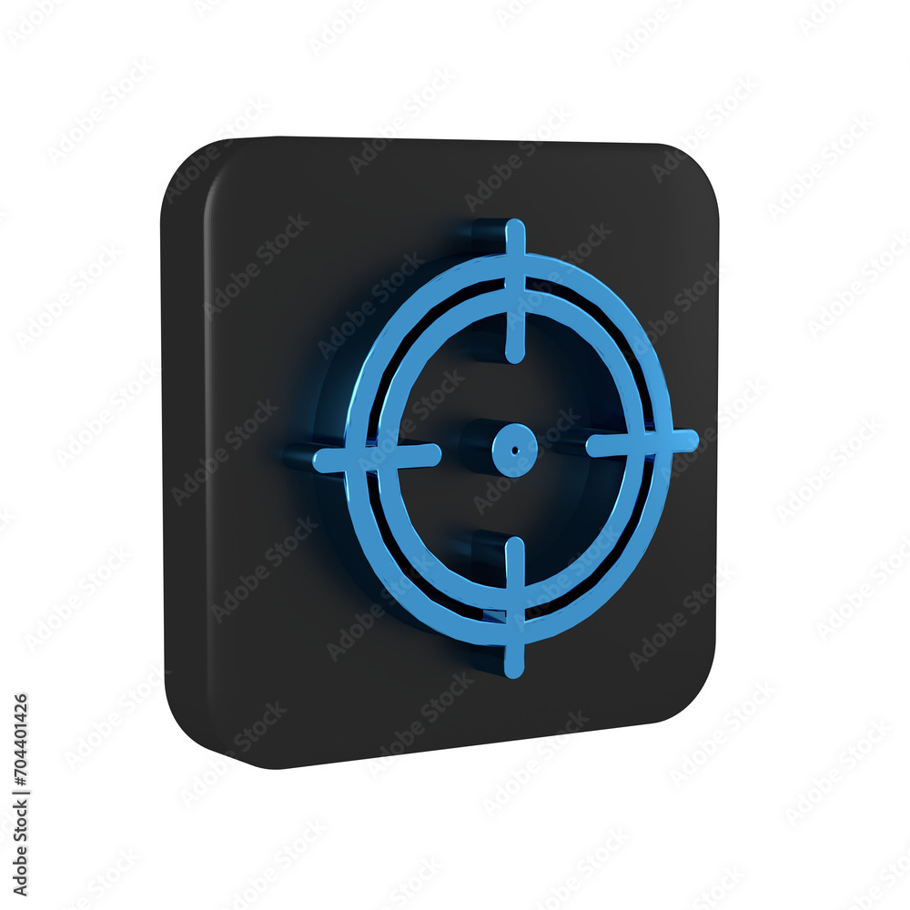 Poster blue target sport for shooting competition icon isolated on transparent background. clean target wit