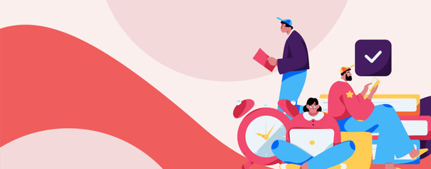 Character reading quietly vector concept operation hand drawn illustration
