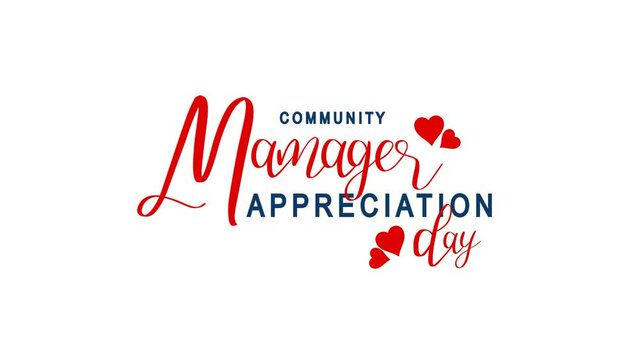 Community Manager Appreciation Day Text Animation. Great for Community Manager Appreciation Day Celebrations, for banner, social media feed wallpaper stories