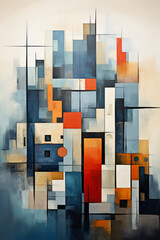 Cubist Urban Abstraction - obrazy, fototapety, plakaty